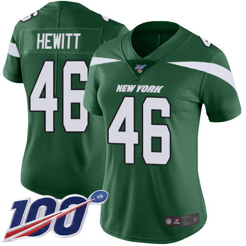 New York Jets Limited Green Women Neville Hewitt Home Jersey NFL Football #46 100th Season Vapor Untouchable->new york jets->NFL Jersey